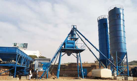 ZJ75 stationary concrete mixing plant was installed in Malaysia